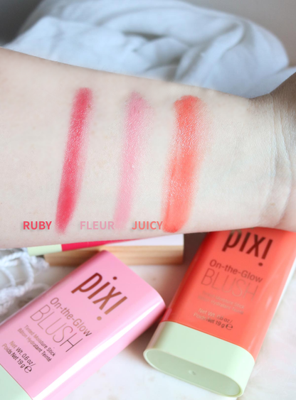 PIXI On-the-Glow Blush Stick – Pack of 3 (Ruby + Juicy + Fleur)